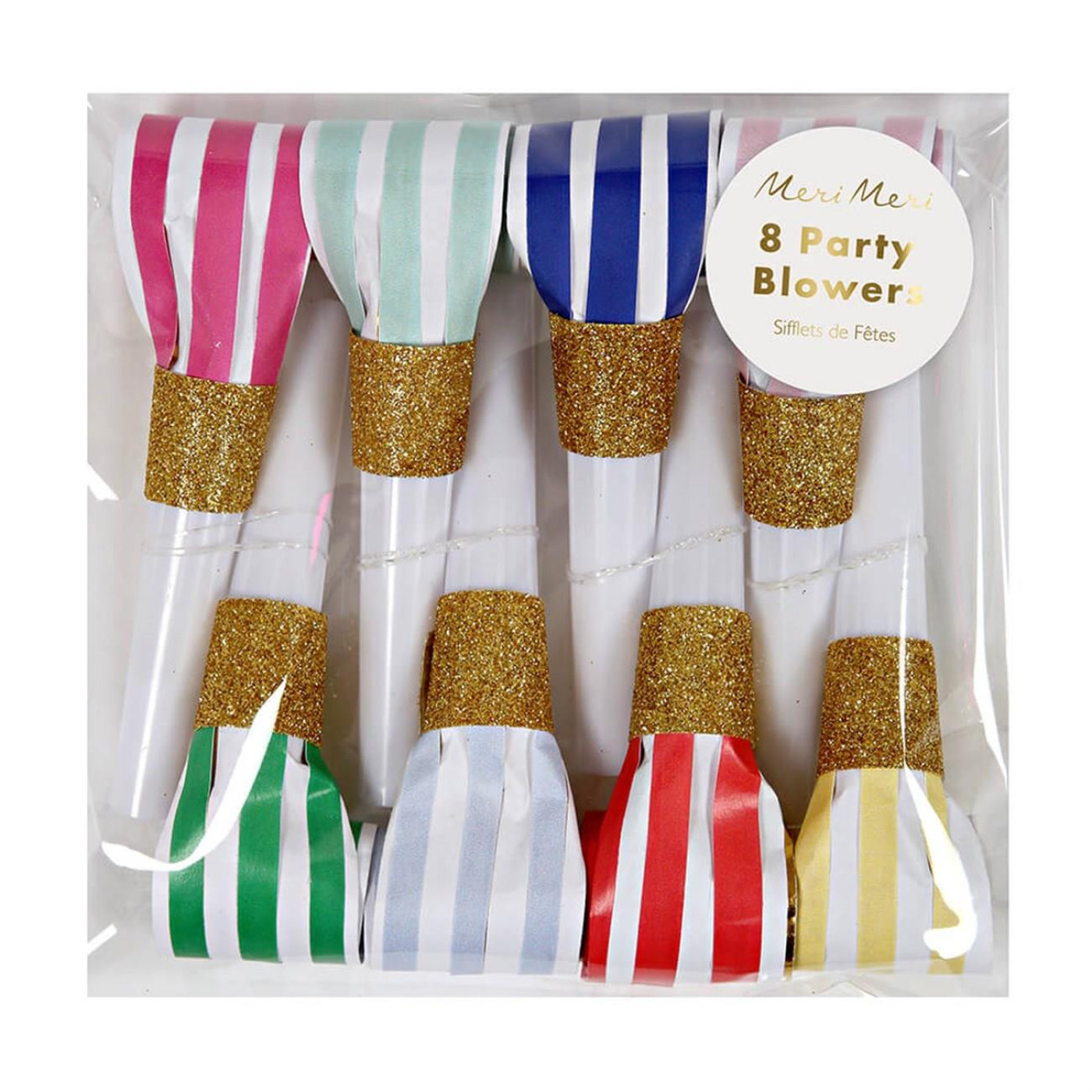 Meri Meri - Bright Stripe Party Blowers - Parlak Çizgili Parti Düdükleri - ST00124 -