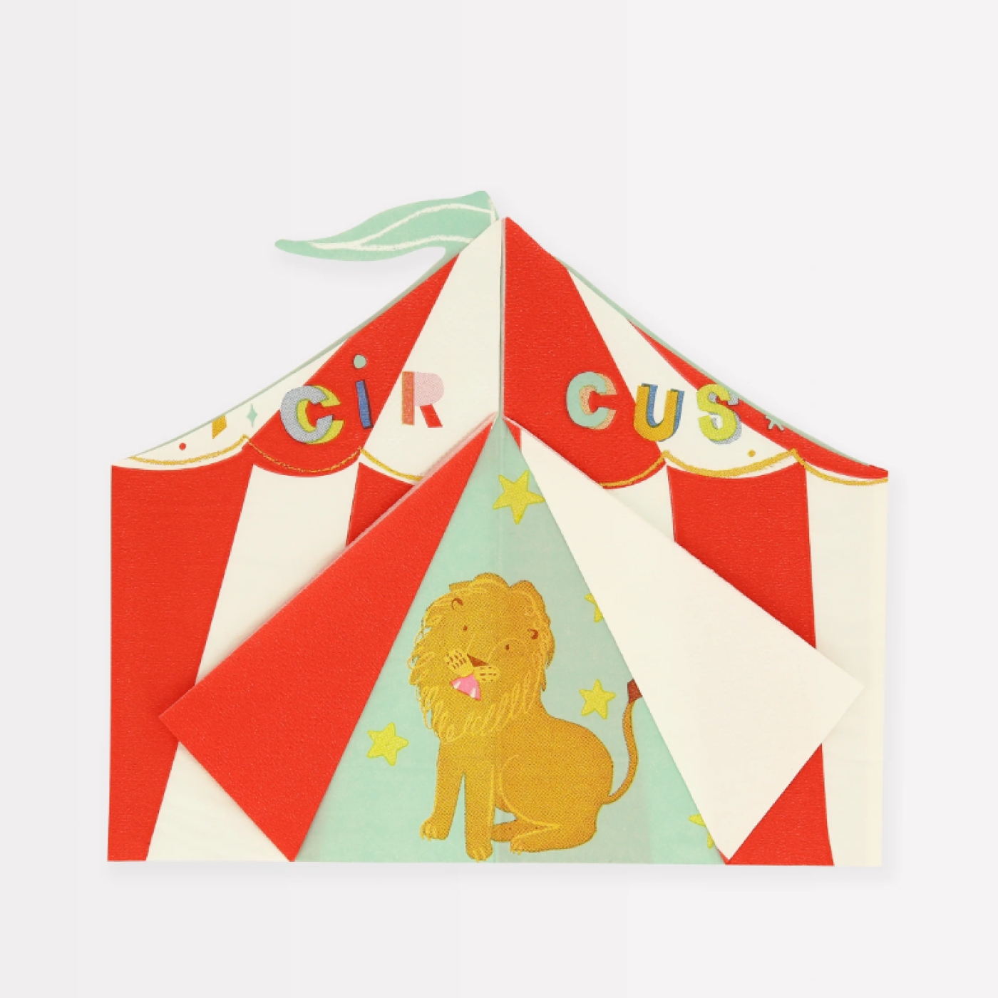 Meri Meri - Circus Shaped Big Top Napkins - Şekilli Sirk Peçete (16lı) - 636997289373 - 636997289373