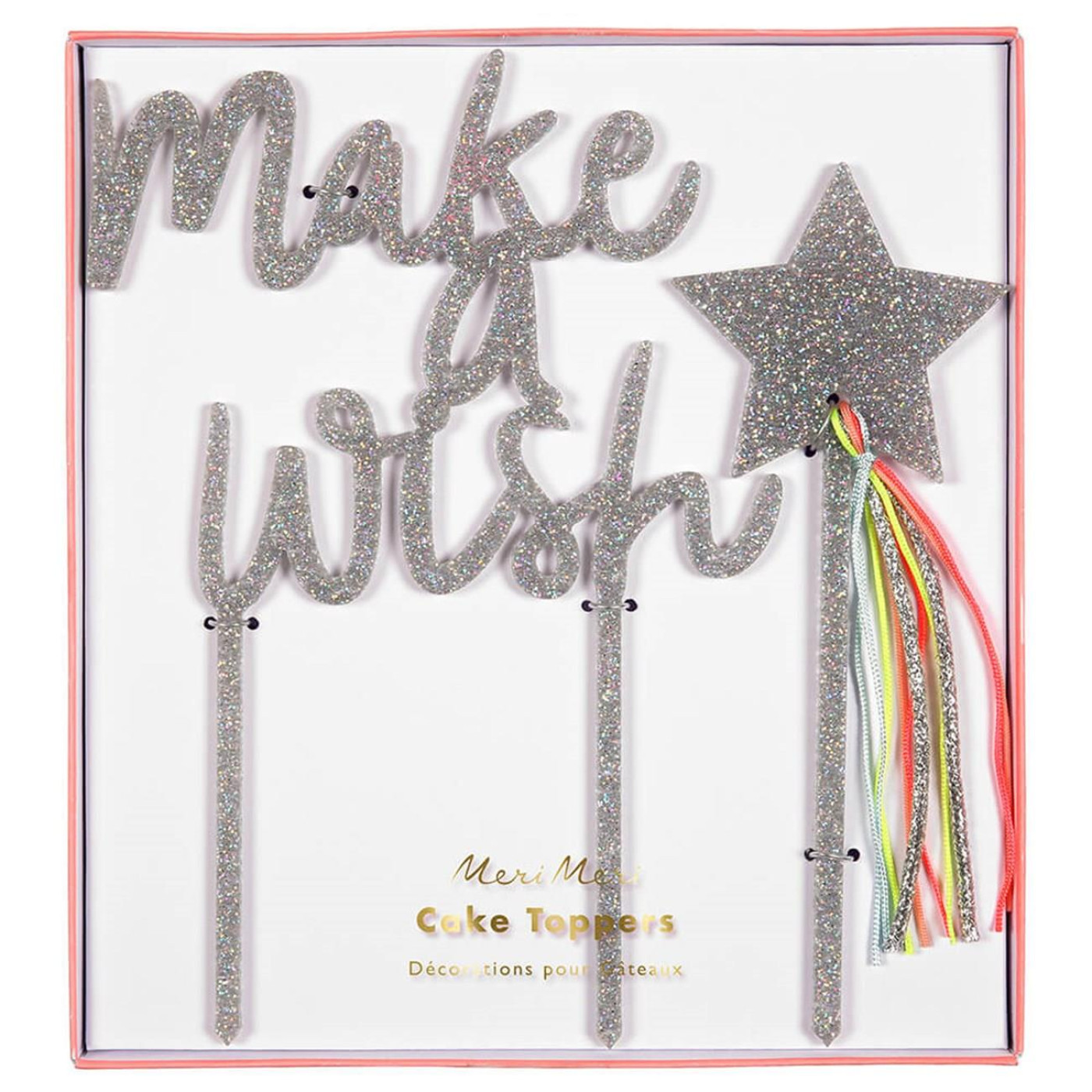 Meri Meri - Make A Wish Acrylic Toppers - Make A Wish Akrilik Pasta Süsü - ST00144 -