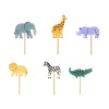 Meri Meri - Mini Safari Animal Candles - Mini Safari Hayvan Mumları - 6lı - ST00146 -