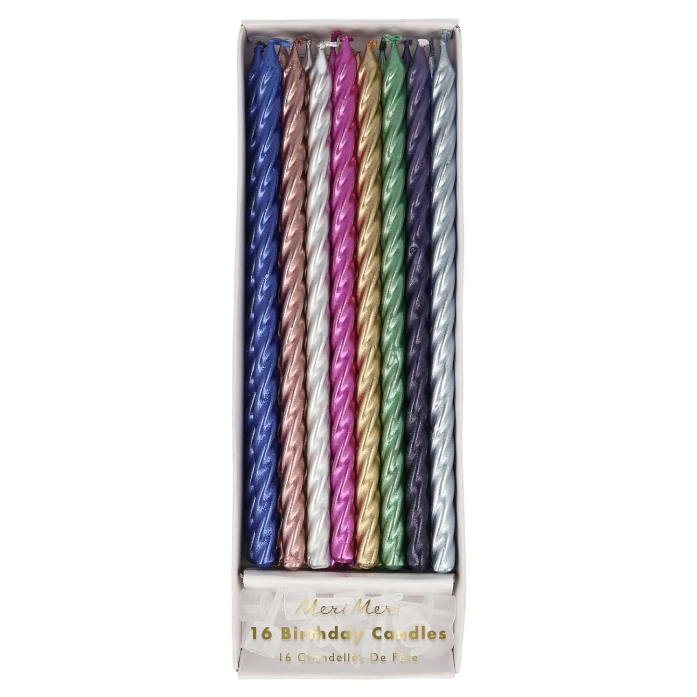 Meri Meri - Multi Metallic Twisted Candles - Metalik Mumlar - ST00148 -