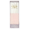 Meri Meri - Pale Pink Glitter Dipped Candles - Açık Pembe Simli Mumlar - ST00151 -