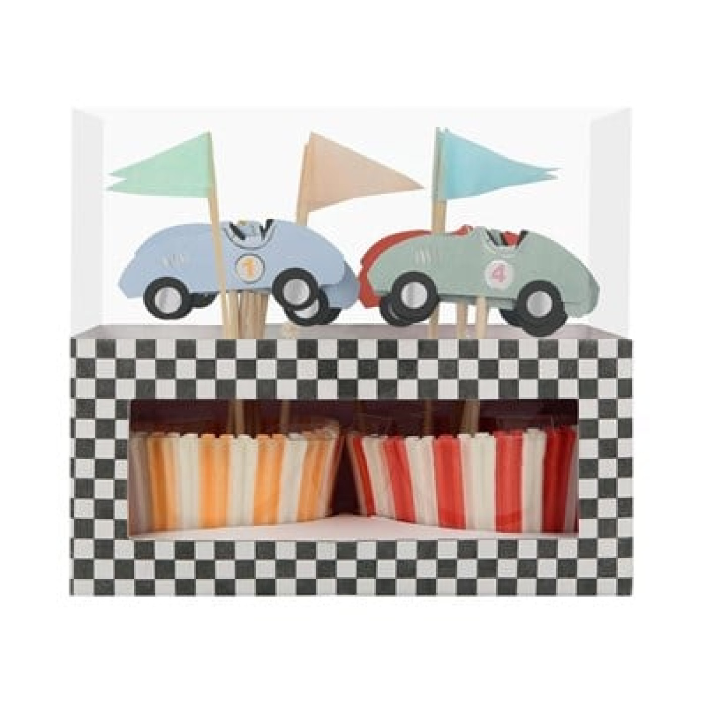 Meri Meri - Race Car Cupcake Kit - Yarış Arabası Cupcake Kit -24lü - ST00158 -