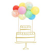 Meri Meri - Rainbow Balloon Cake Topper Kit - Renkli Balonlar Pasta Süsü - ST00161 -