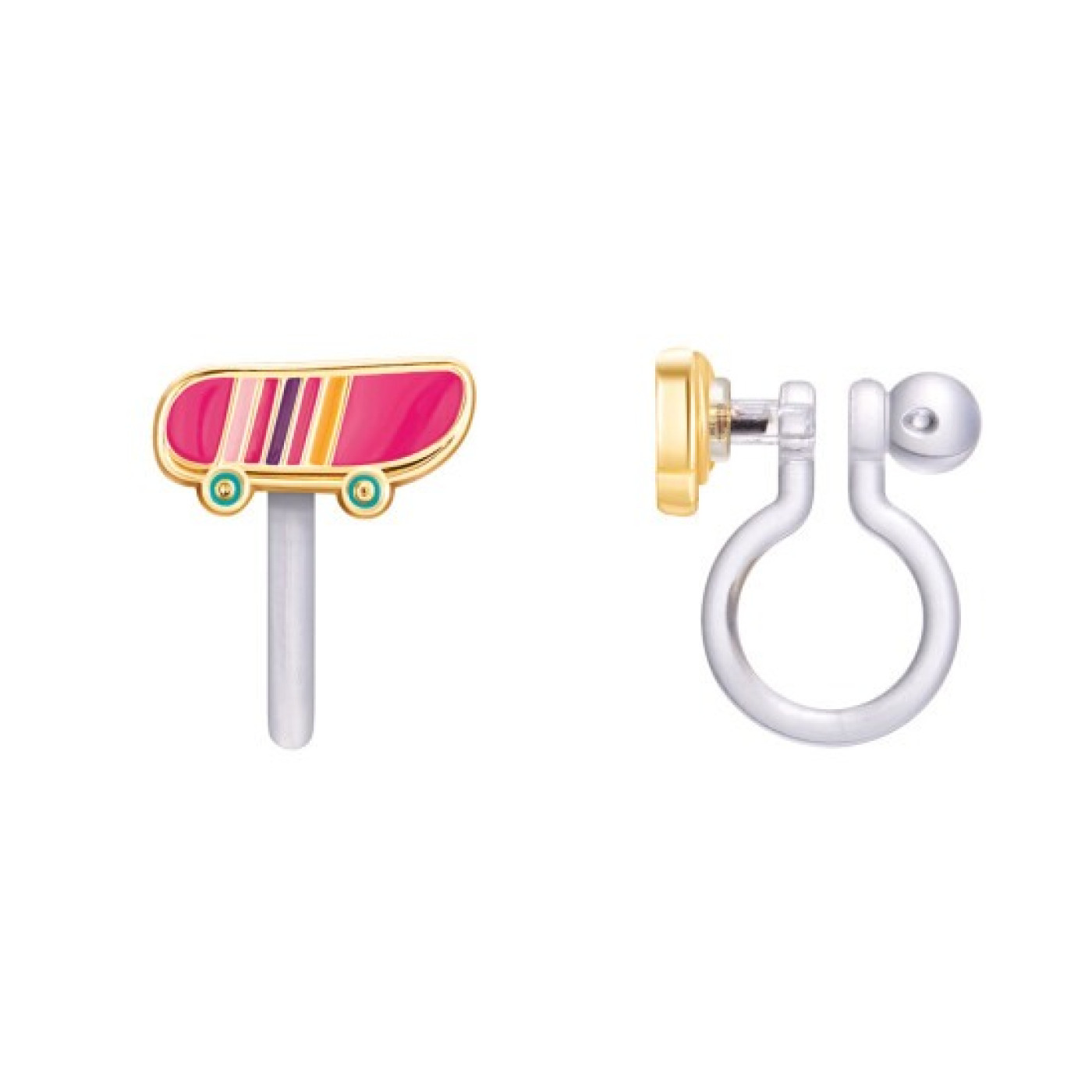 CLIP ON Cutie Earrings- Sassy Skateboard - 728028335279 - 728028335279