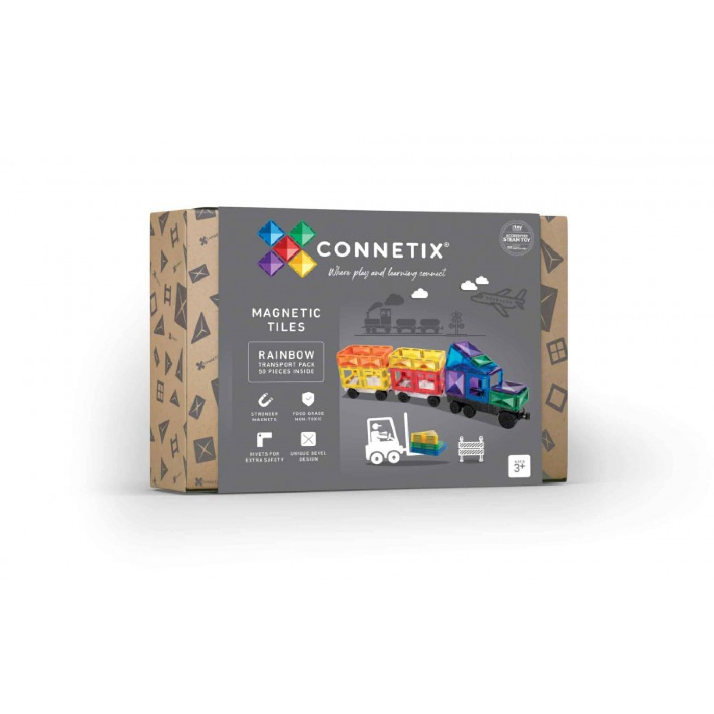 Connetix Rainbow Transport Set - 50 Parça - CON-EU-50T -