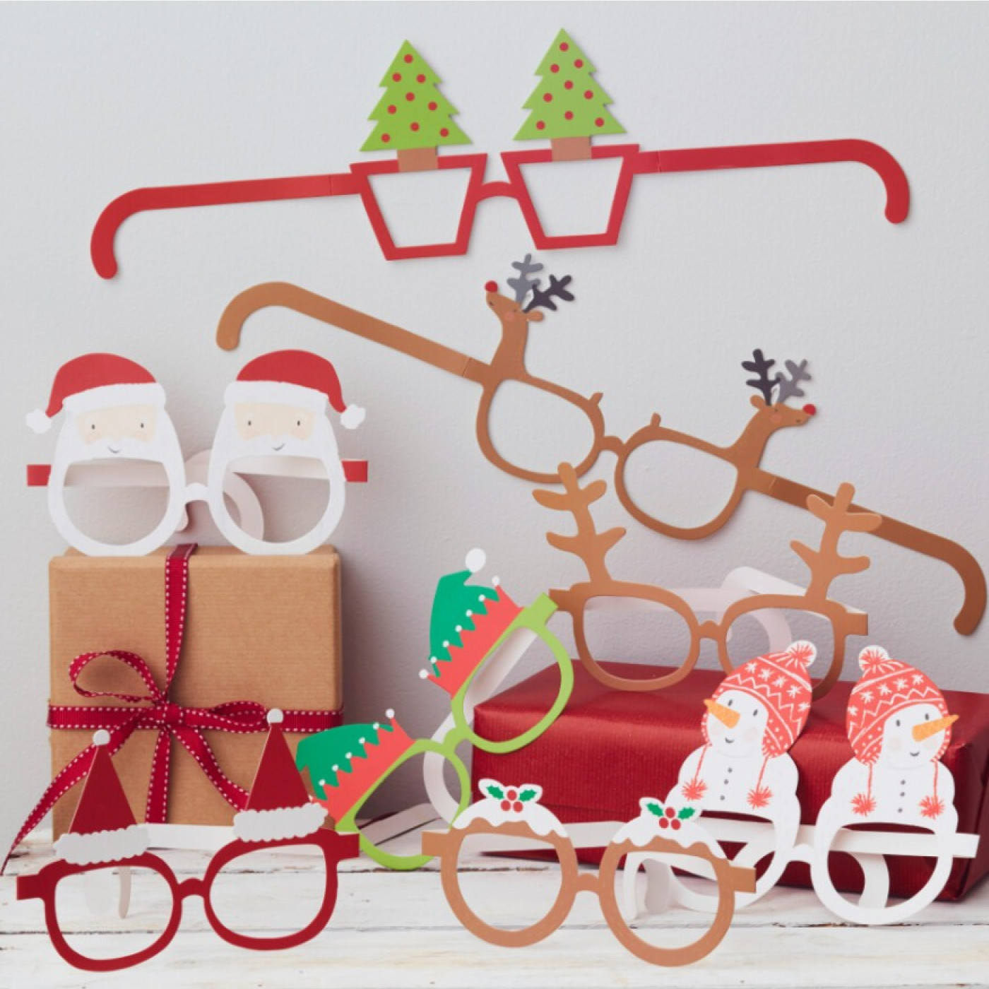 Ginger Ray - Novelty Christmas Glasses - Yeni Yıl Gözlükleri (8li) - 5055995941314 - 5055995941314