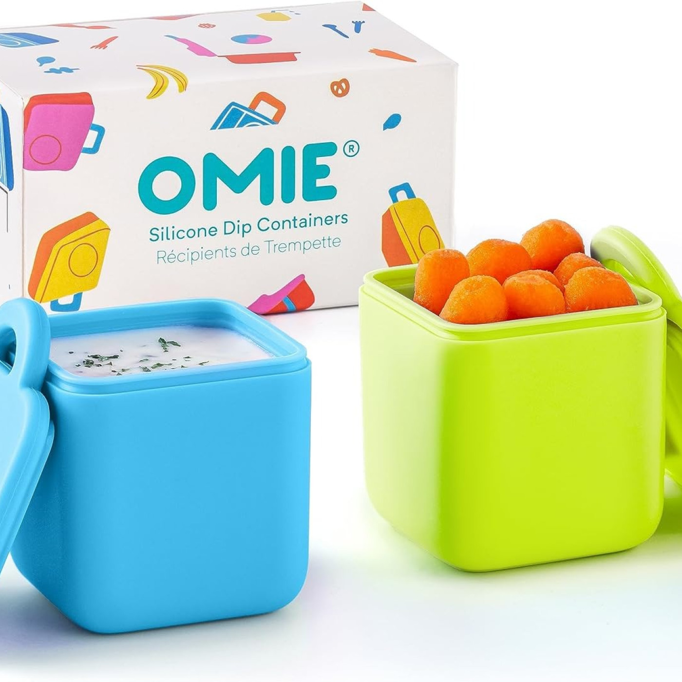 OmieBox Bento Kutusu İç Bölme Kapları 2li Mavi ve Lime Yeşili - 860502000164 - 860502000164