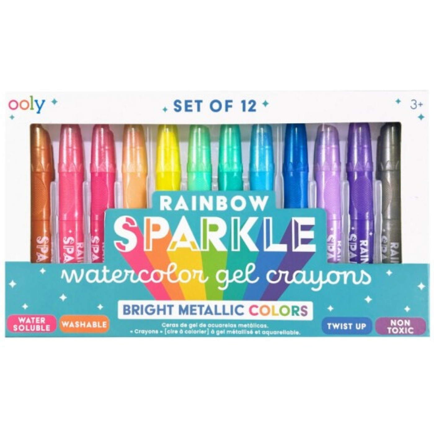 Ooly Rainbow Sparkle Sulu Boya Efektli 12’li Metalik Jel Boya - 133-119 -