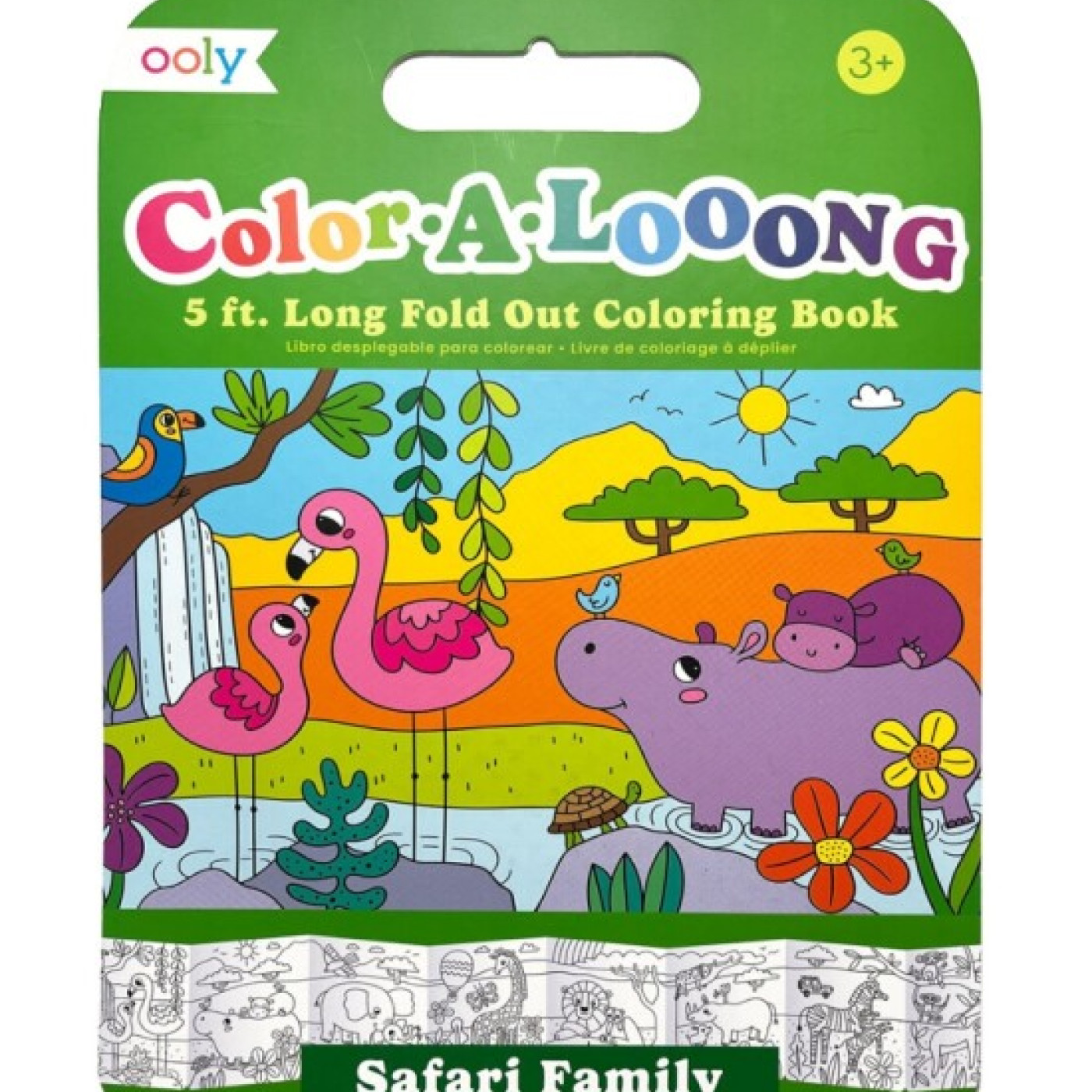 Ooly Color-A-Looong: Fold Out Boyama Kitabı - Safari Family - ST00607 -