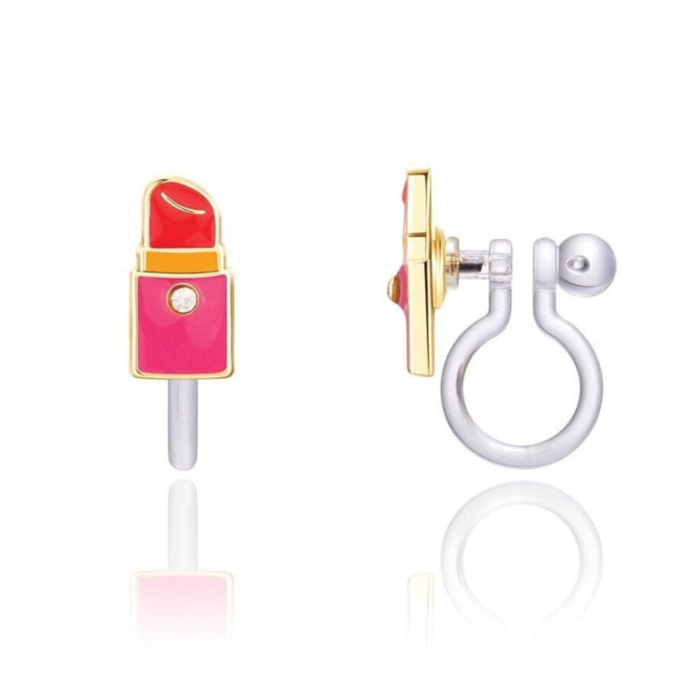 CLIP ON Cutie Earrings- Lipstick Chick - J464sc - 8690000000739