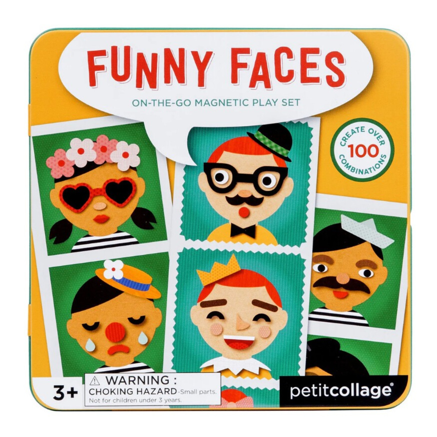 Petit Collage Taşınabilir Mıknatıslı Oyun Seti - Funny Faces - PTC268 - 736313544602