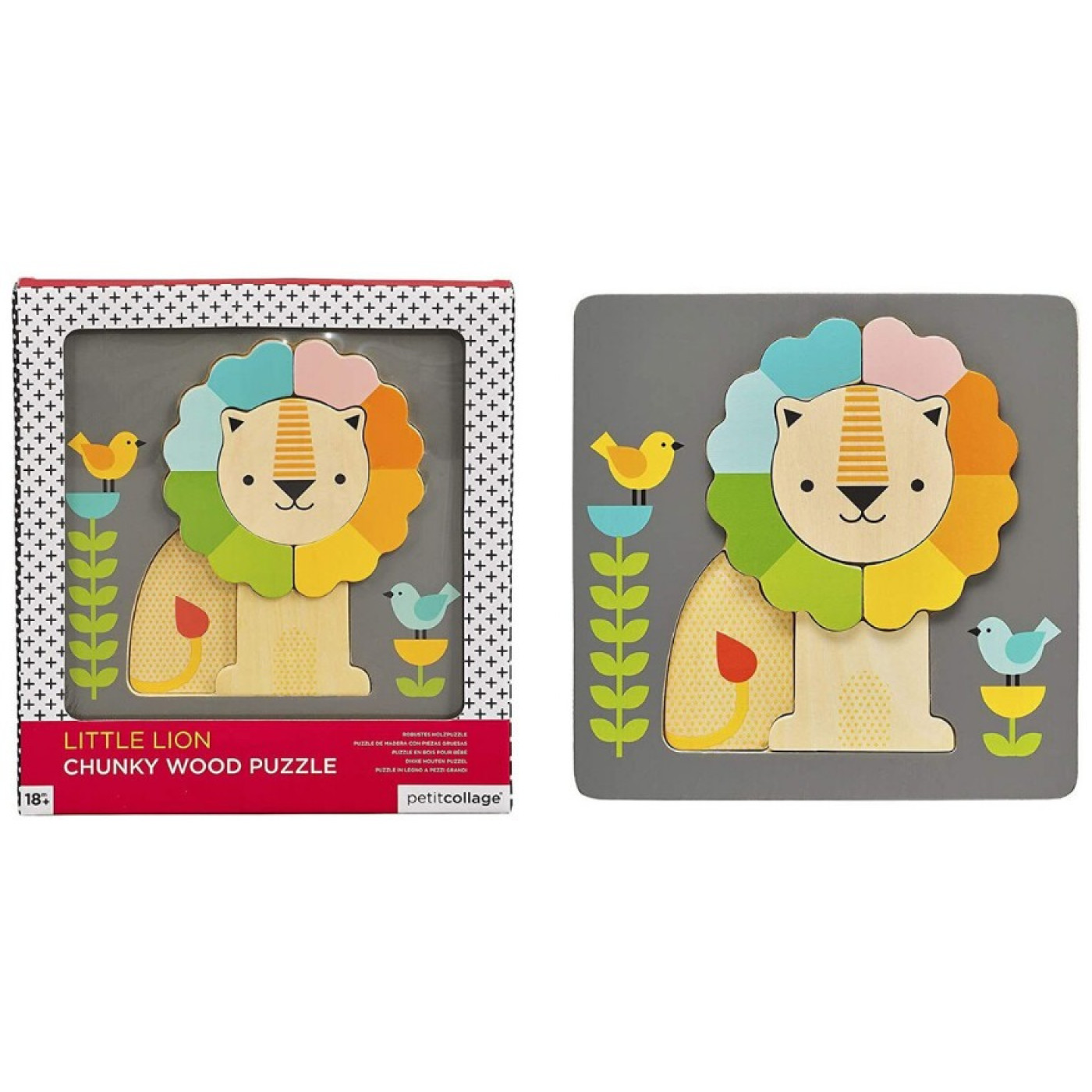 Petit Collage Büyük Parçalı Ahşap Yapboz- Little Lion - PTC317 - 736313545005