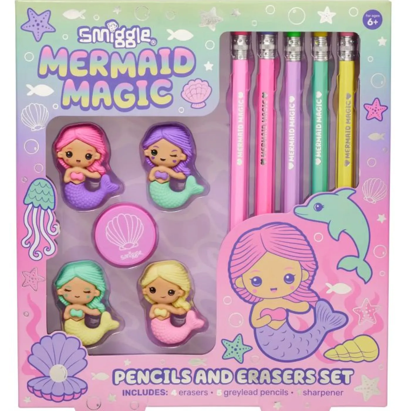 Smiggle - Mermaid Silgi ve Kalem Seti - 9332934373068 - 9332934373068